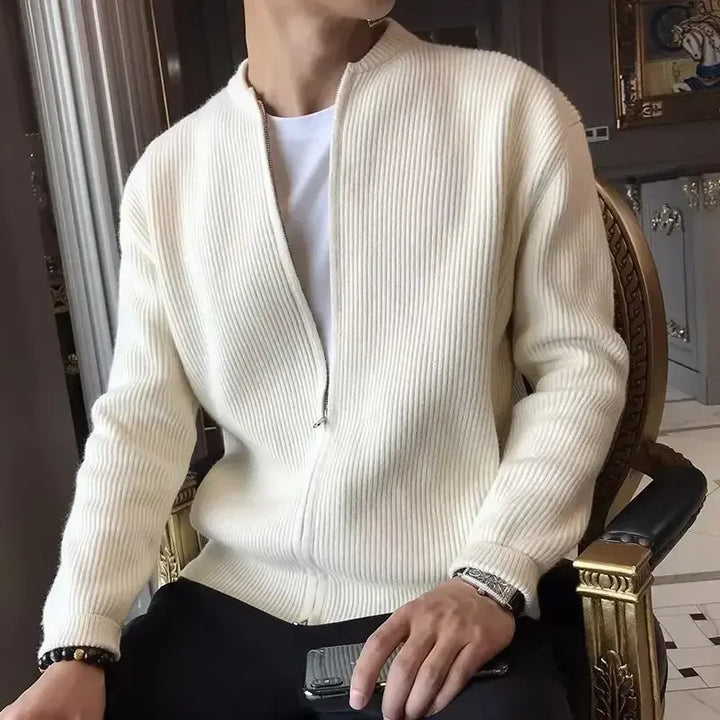 W&W Mode | Einfarbige Strickjacke Für Herren