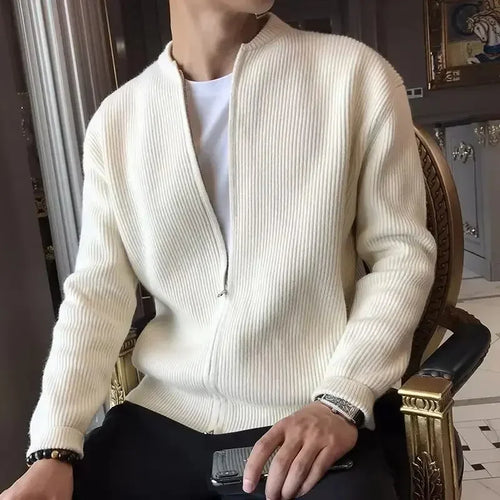 W&W Mode | Einfarbige Strickjacke Für Herren
