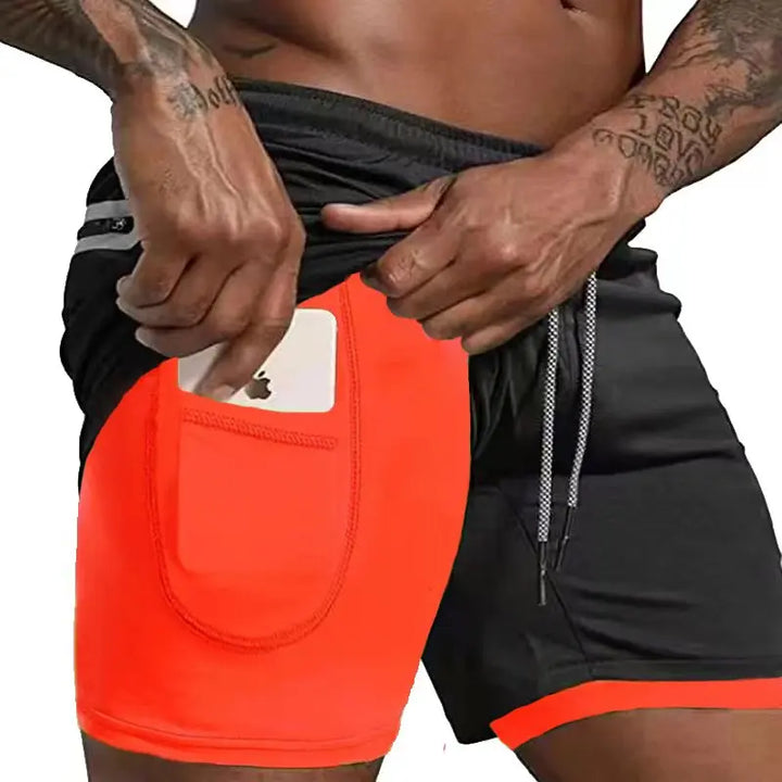 W&W Mode | Herren 2 in 1 Laufshorts Schnelltrocknend Für Sport Und Training Selfico