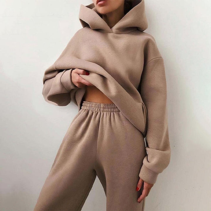 W&W Mode Kuschelige Damen-Set mit Hoodie und Sweatpants | Bequeme Pullover-Sweatshirts