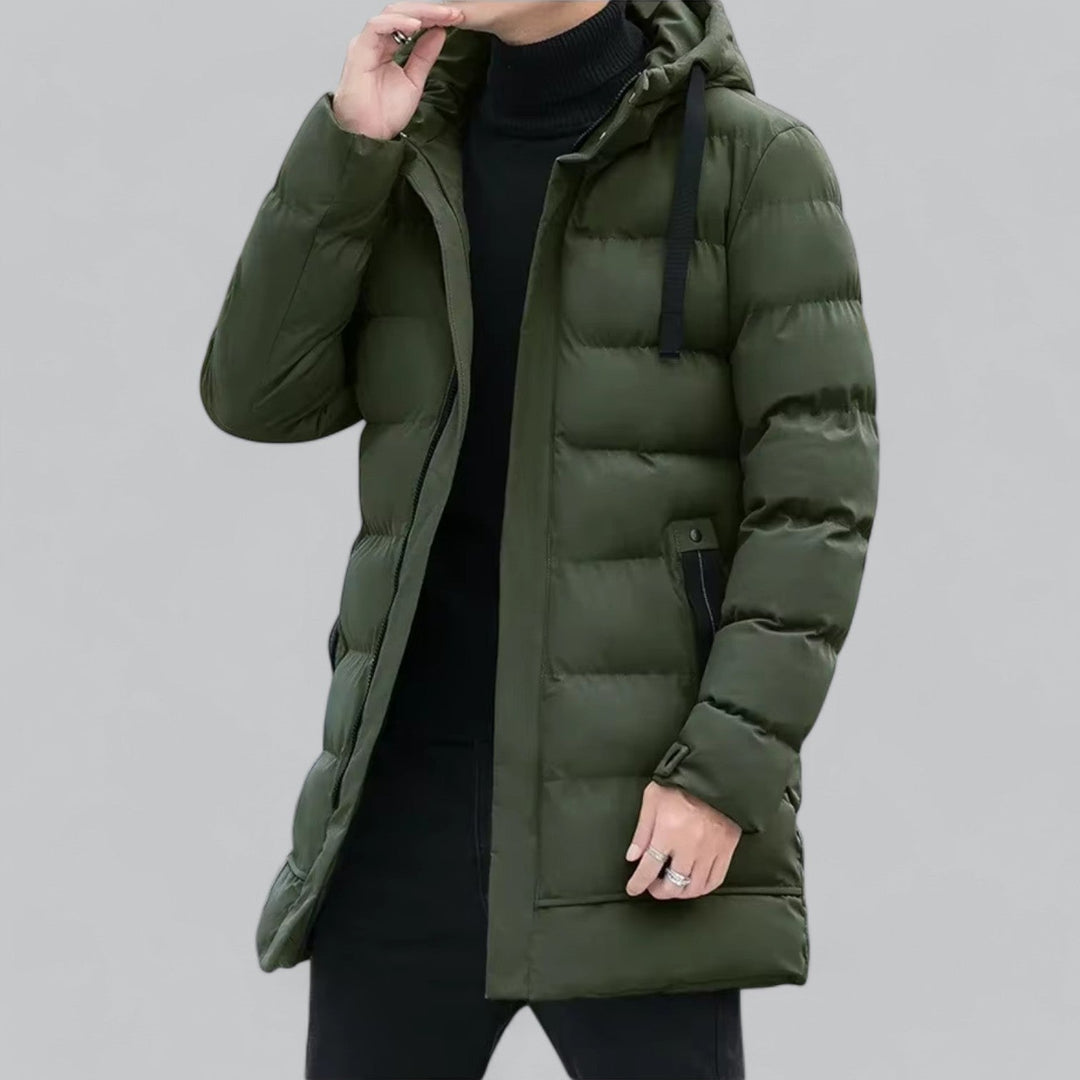 W&W Mode | Elegante lange Winterjacke für Männer