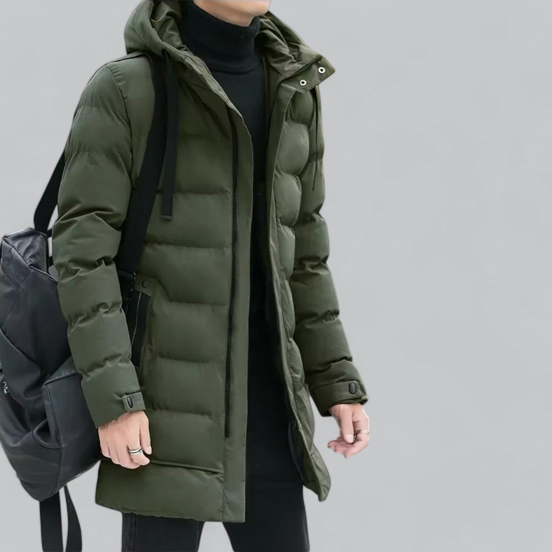 W&W Mode | Elegante lange Winterjacke für Männer