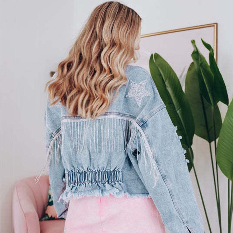 W&W Mode - Jeansjacke mit Fransen