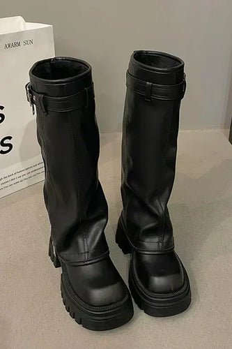 Kniehohe Damen-Lederstiefel