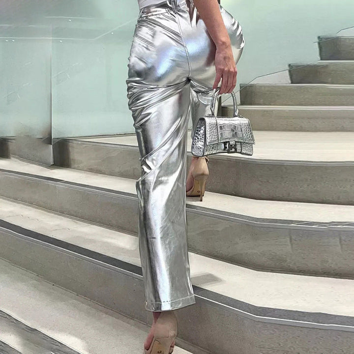 W&W Mode - Silberne Metallic-Hose