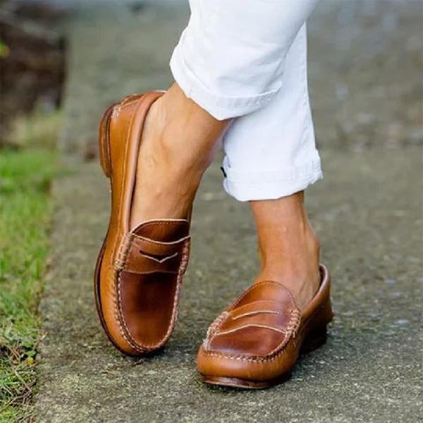 W&W Mode | Hochwertige Leder Orthopädische Slipper - Bequeme und Unterstützende Damenschuhe