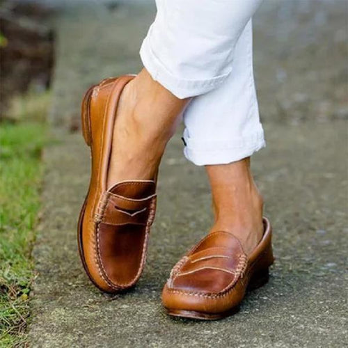 W&W Mode | Hochwertige Leder Orthopädische Slipper - Bequeme und Unterstützende Damenschuhe