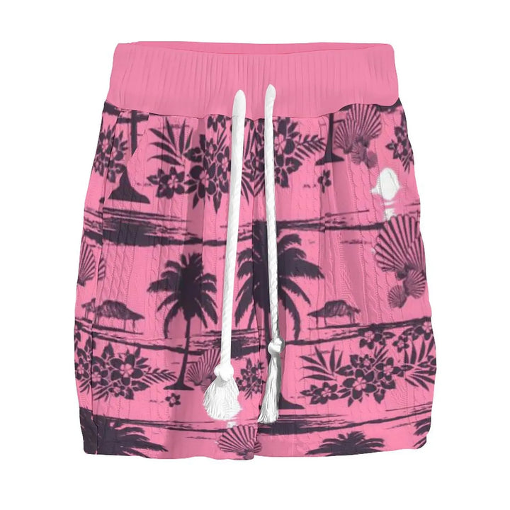 W&W Mode Set - Rosa Palmen - Jacquard - Sommer