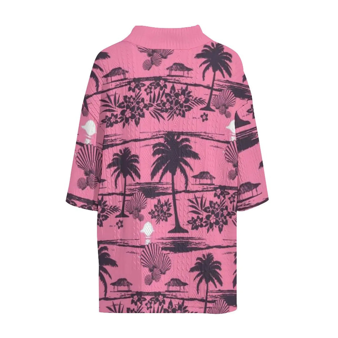 W&W Mode Set - Rosa Palmen - Jacquard - Sommer
