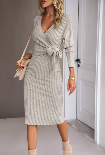 W&W Mode - Midi-Kleid mit Wickeloptik