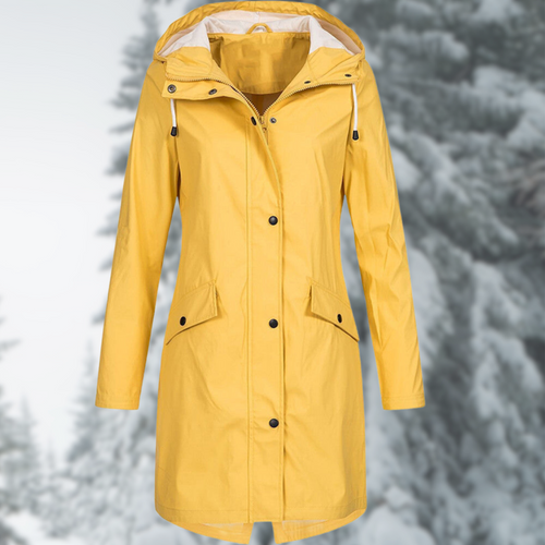 W&W Mode | wasserdichte Parka mit Kapuze - Damen Regenjacke mit praktischen Taschen