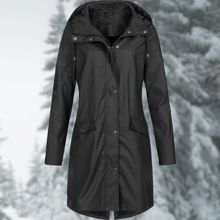 W&W Mode | wasserdichte Parka mit Kapuze - Damen Regenjacke mit praktischen Taschen