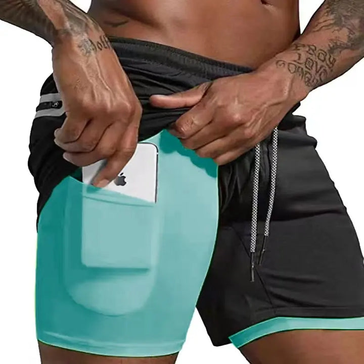 W&W Mode | Herren 2 in 1 Laufshorts Schnelltrocknend Für Sport Und Training Selfico