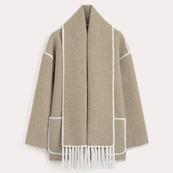 W&W Mode | Schal-Jacke mit entspannter Passform und weichem, strukturiertem Stoff für Frauen