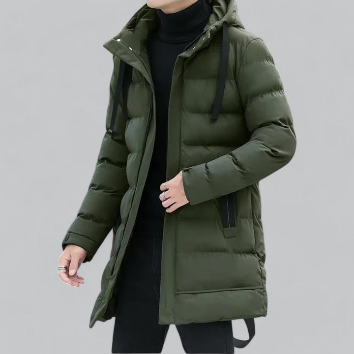 W&W Mode | Elegante lange Winterjacke für Männer