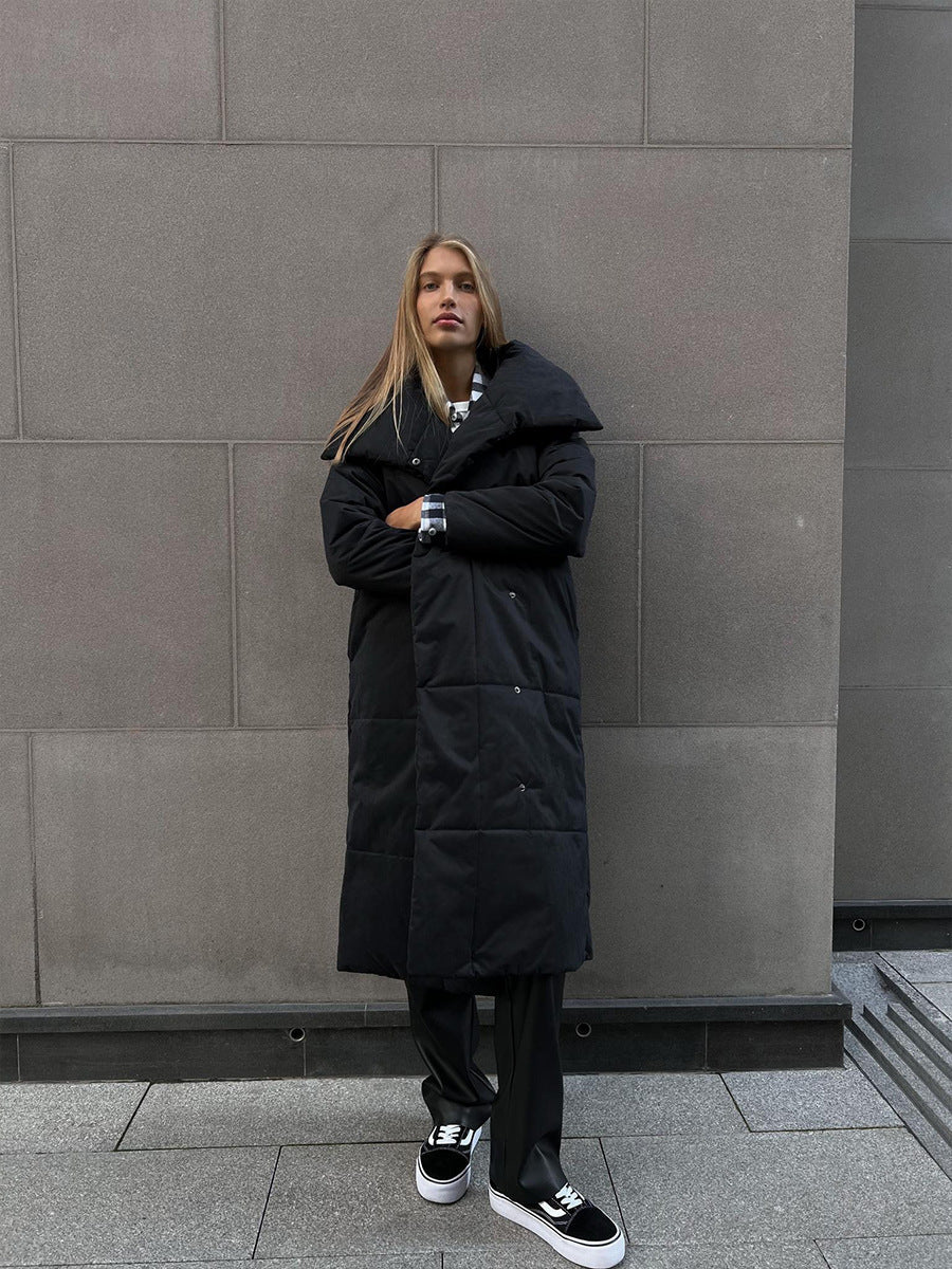 W&W Mode | Langer Wintermantel mit breitem elegantem Kragen