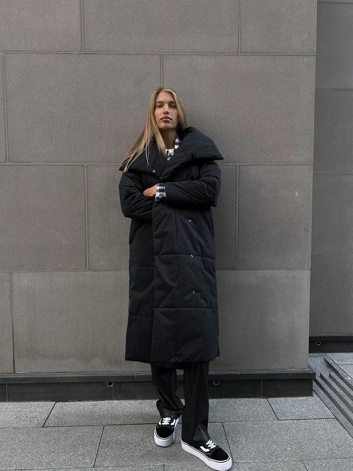 W&W Mode | Langer Wintermantel mit breitem elegantem Kragen