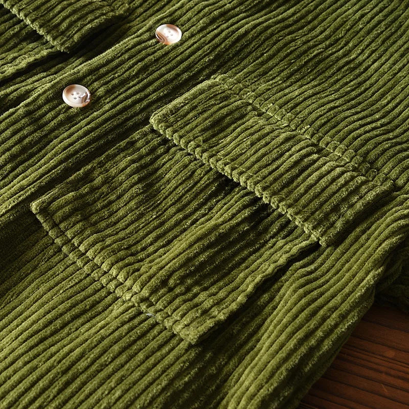 W&W Mode | Herren Übergröße Dickes Kordhemd Aus Baumwolle