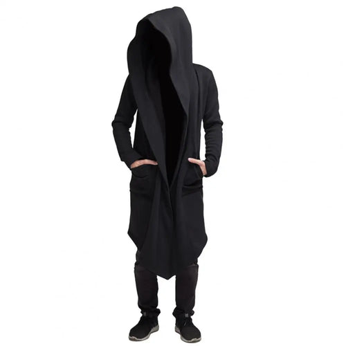 W&W Mode | Lange Strickjacke Im Gothic Stil Mit Kapuze Für Herren
