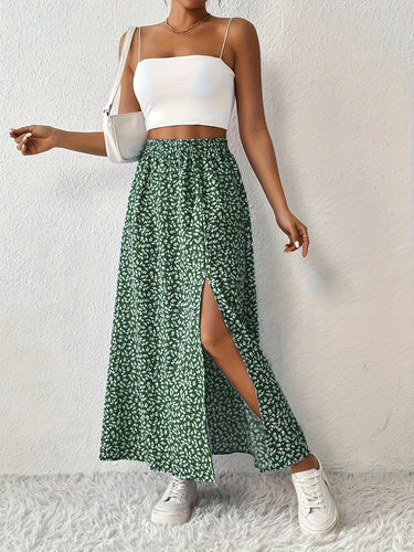 W&W Mode | Eleganter Maxi Rock Mit Blumenmuster Und Schlitz