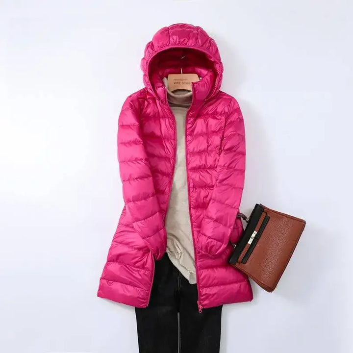 W&W Mode - Damen tragbarer Puffer-Mantel mit abnehmbarer Kapuze
