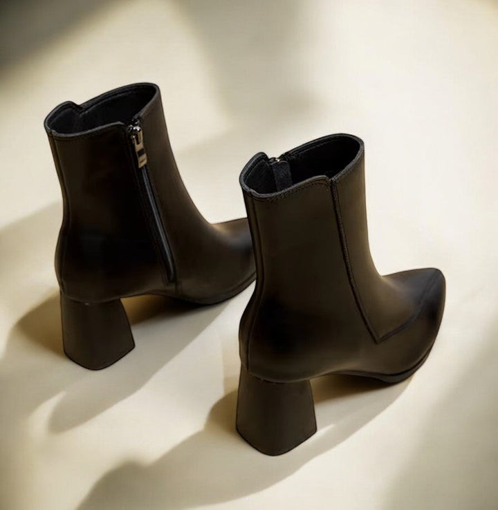 W&W Mode - Frauen trendige klobige Absatzstiefel mit spitzem Zehen und wasserdichter Plattform
