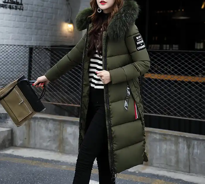 W&W Mode | Langer Damenmantel mit Pelzkragen für Stil und Wärme