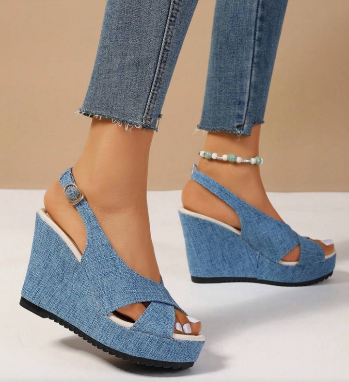 W&W Mode | Denim Keilsandaletten
