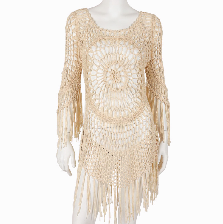 W&W Mode | Cover Up Boho-Stil Langarm Bikini-Cover Up Strand-Outfits