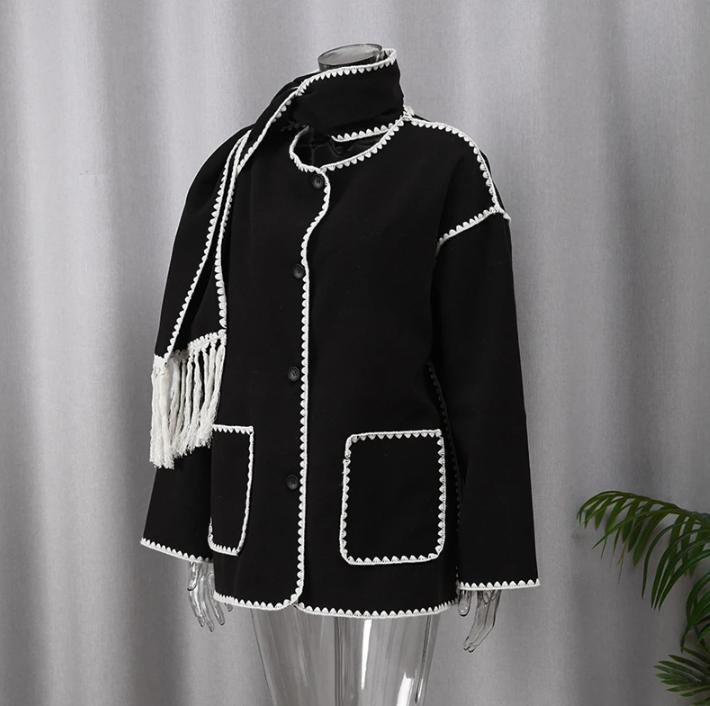W&W Mode - Statement-Jacke mit Halstuch