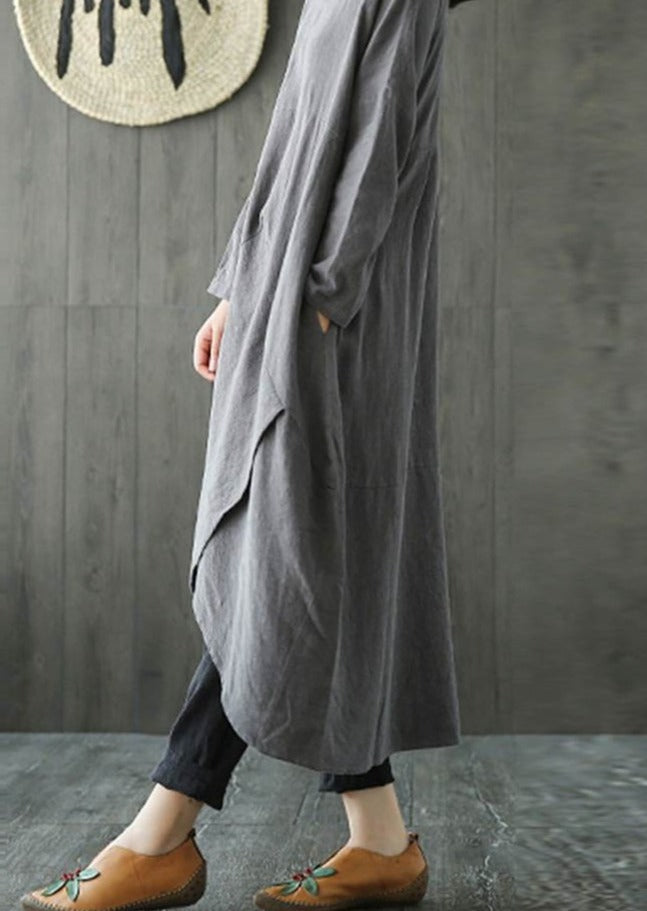 W&W Mode Langärmeliges unregelmäßiges Midikleid