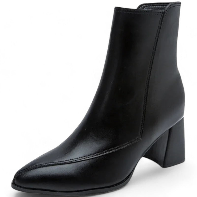 W&W Mode - Frauen trendige klobige Absatzstiefel mit spitzem Zehen und wasserdichter Plattform