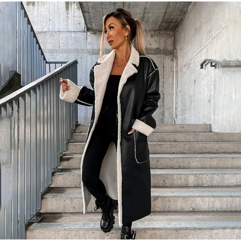 Lederjacke mit Pelz