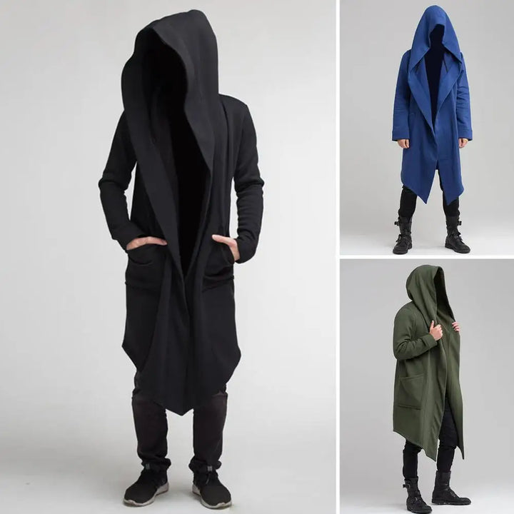 W&W Mode | Lange Strickjacke Im Gothic Stil Mit Kapuze Für Herren