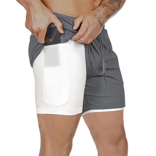 W&W Mode | Herren 2 in 1 Laufshorts Schnelltrocknend Für Sport Und Training Selfico