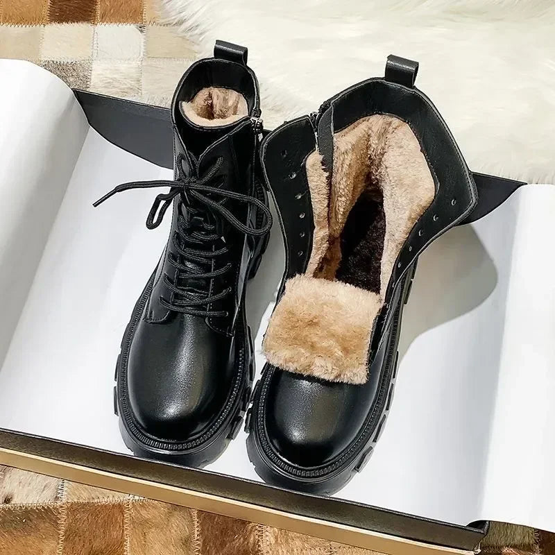 W&W Mode | Wasserdichte Schnürstiefel mit Fellfutter
