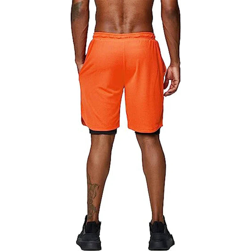 W&W Mode | Herren 2 in 1 Laufshorts Schnelltrocknend Für Sport Und Training Selfico