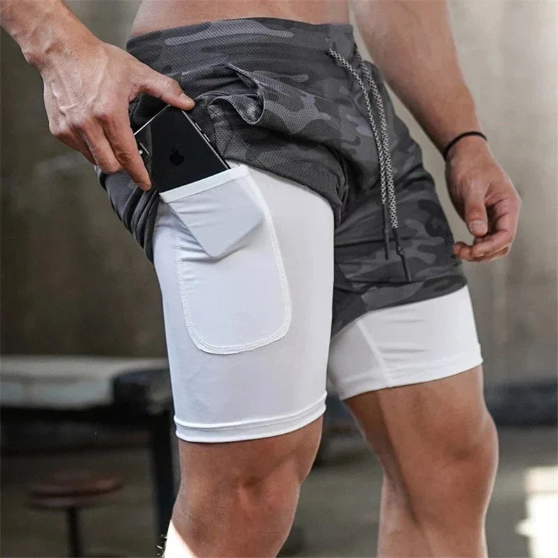W&W Mode | Herren 2 in 1 Laufshorts Schnelltrocknend Für Sport Und Training Selfico