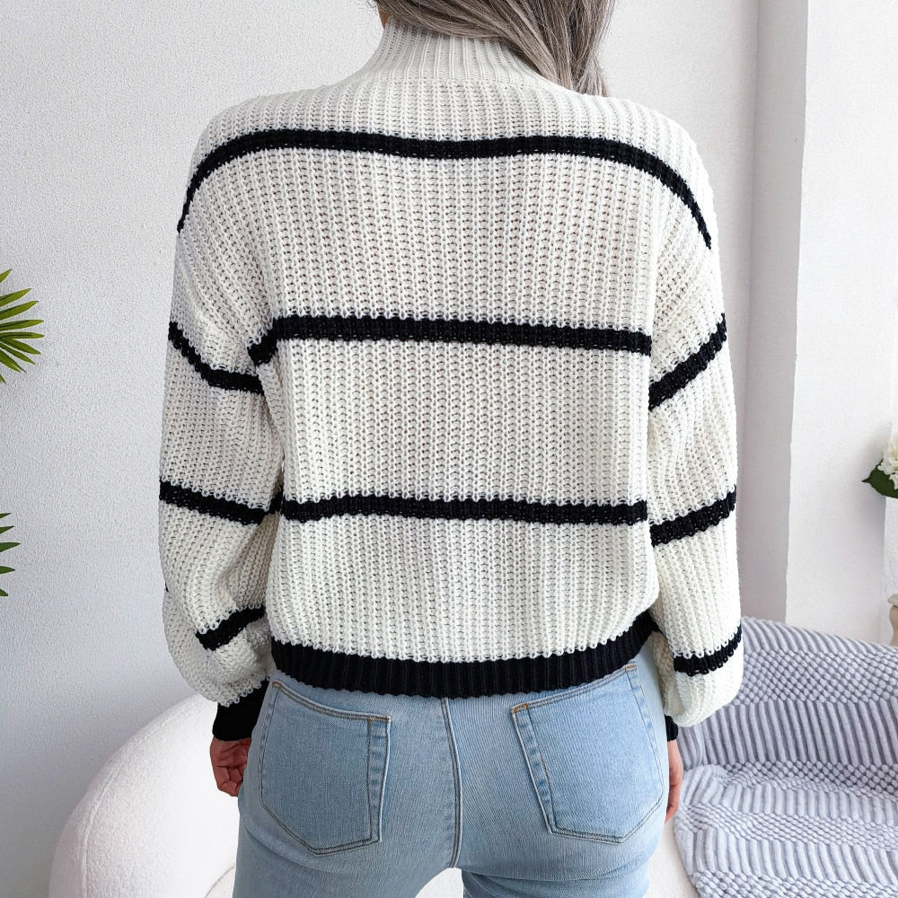 W&W Mode | Lässiger Gestreifter Pullover