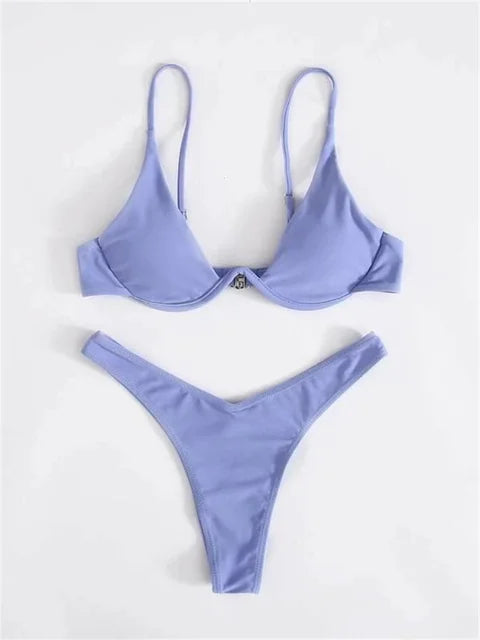 W&W Mode – Bügel-Bikini-Set: Push-up-BH und Tanga-Bademode für Damen