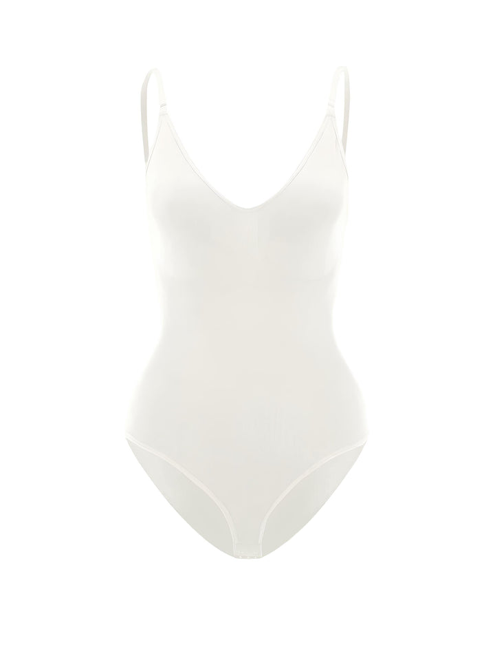 W&W Mode | Bodysuit Verstellbare Spaghetti Träger Tiefer V-ausschnitt Stretch Fit Shapewear