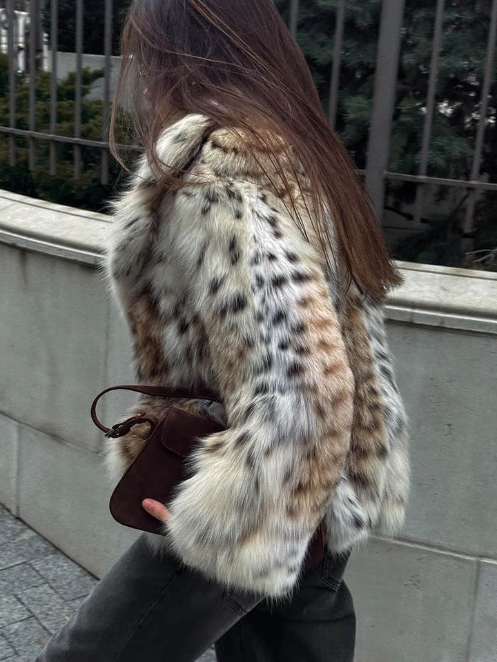 W&W Mode | Leopardenmuster Pelzjacke