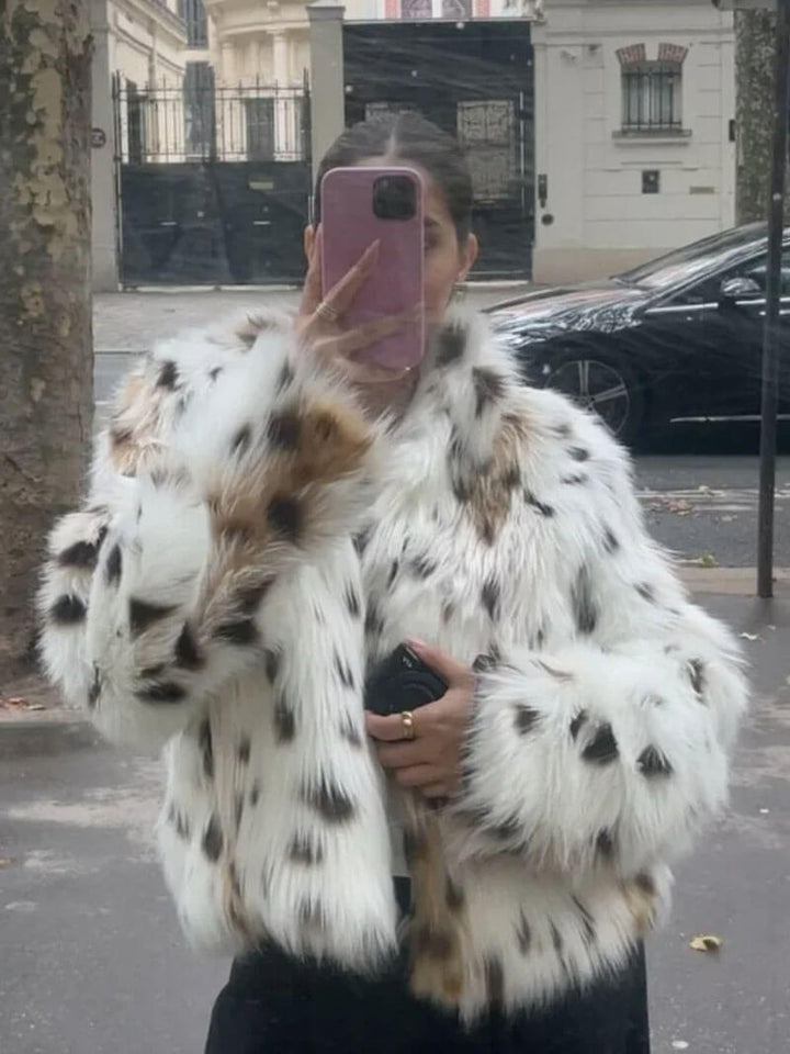 W&W Mode | Leopardenmuster Pelzjacke
