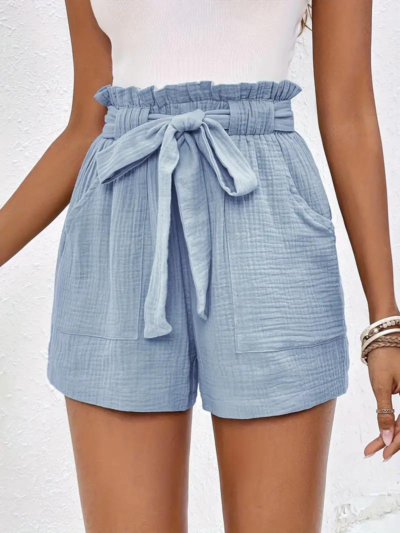 W&W Mode | Shorts mit Gürtel lockere Passform Shorts mit hoher Taille Mini Shorts