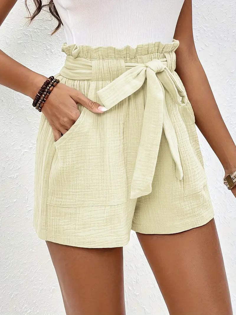 W&W Mode | Shorts mit Gürtel lockere Passform Shorts mit hoher Taille Mini Shorts