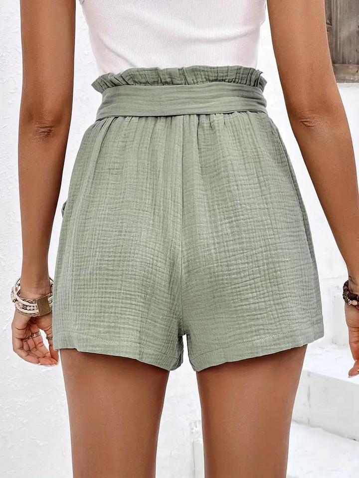W&W Mode | Shorts mit Gürtel lockere Passform Shorts mit hoher Taille Mini Shorts