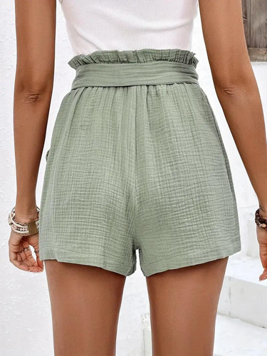 W&W Mode | Shorts mit Gürtel lockere Passform Shorts mit hoher Taille Mini Shorts