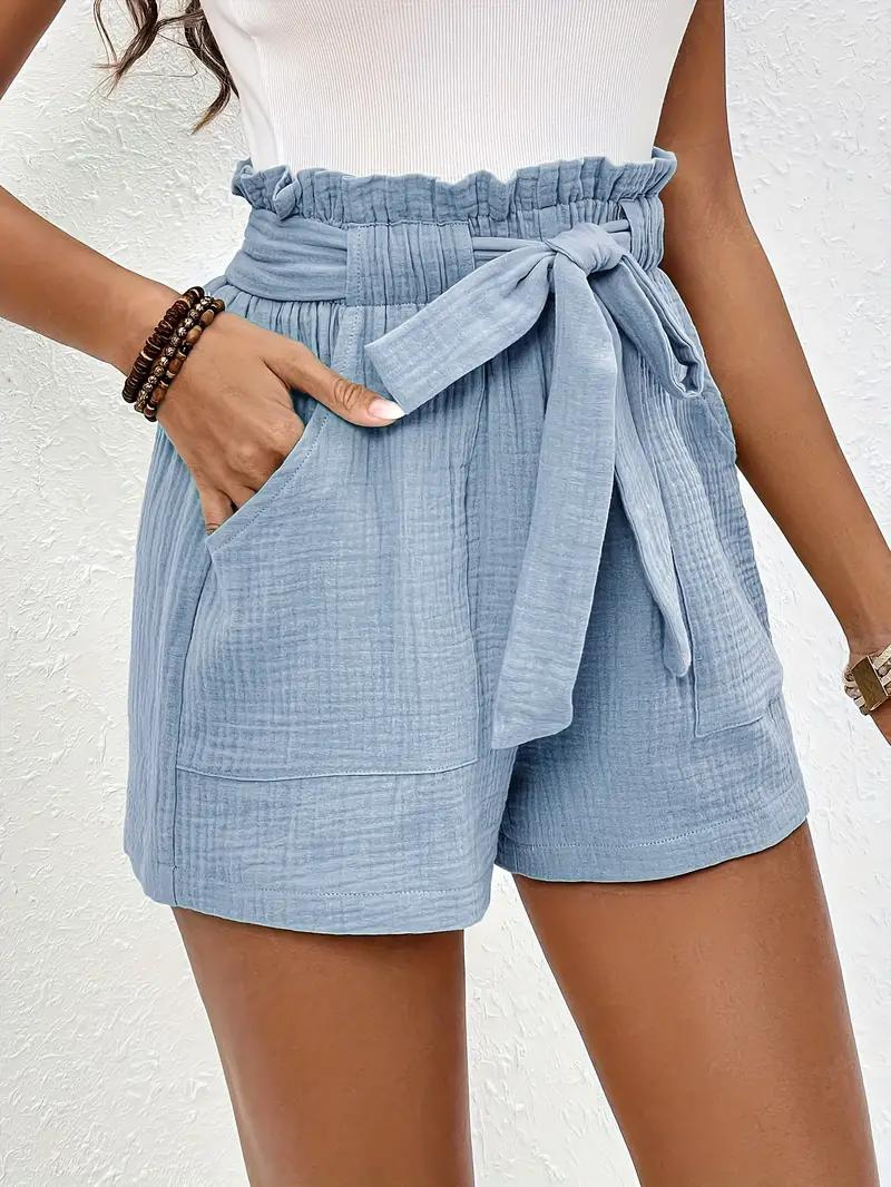 W&W Mode | Shorts mit Gürtel lockere Passform Shorts mit hoher Taille Mini Shorts