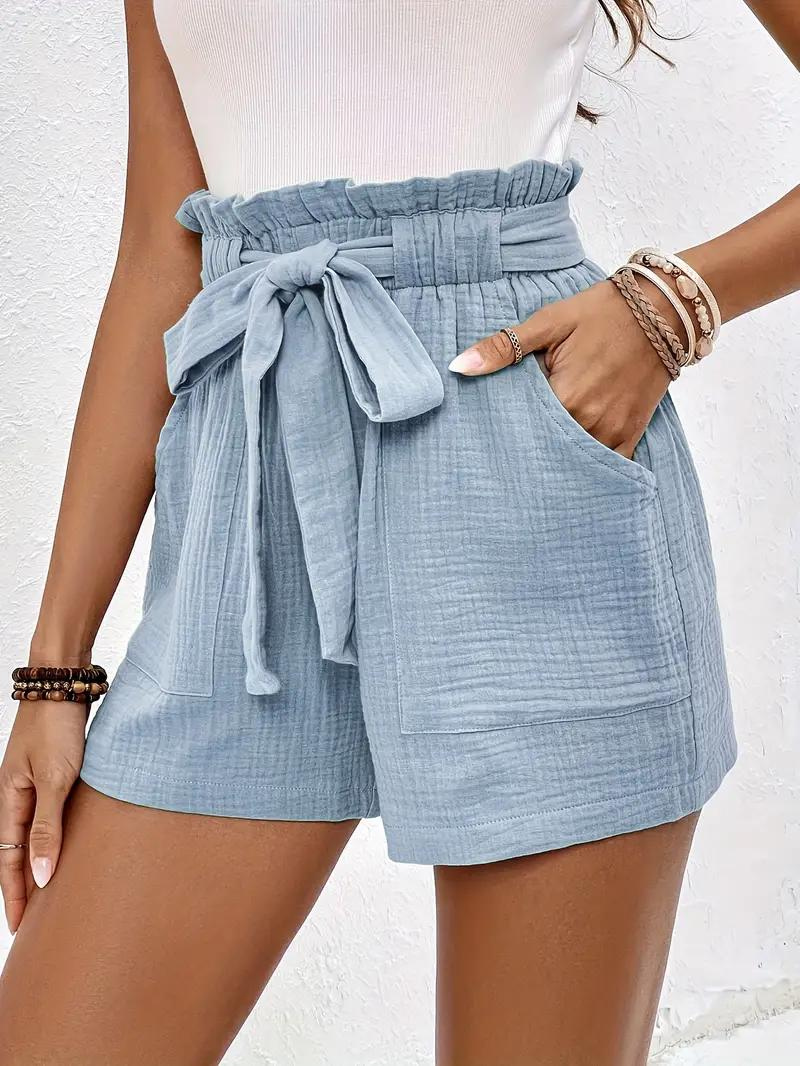 W&W Mode | Shorts mit Gürtel lockere Passform Shorts mit hoher Taille Mini Shorts