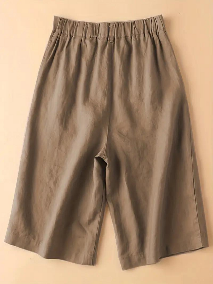 Damen-Sommershorts mit hoher Taille und elastischem Bund